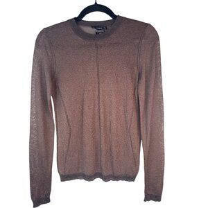 ZARA Knit Medium Italian Yarn Brown Sheen Sweater